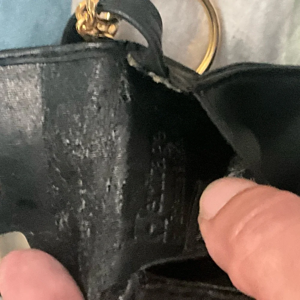Heritage Black Mini Bag Charm with Gold Accent